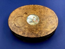 BOÎTE CHOCOLATS F MARQUIS XIXè GAINÉE CUIR AVEC MINIATURE PASSAGE DES PANORAMAS