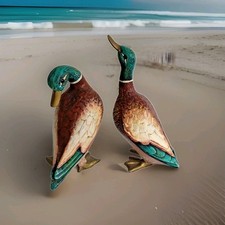 malevolti statue de 2 canards tricolore signée malevolti italie