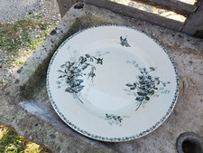 Plat Faïence Dépôt Émile Bourgeois Paris Décor  papillon fleur