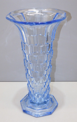 Joli vase verre bleu - vase, deco