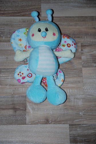 Doudou peluche papillon bleu - doudou,