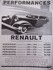 PUBLICITÉ 1933 PERFORMANCES