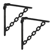 Équerre etagere murale support vintage fixation décorative 15 kg noir fonte