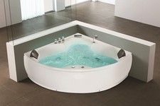 Whirlpool Coin Baignoire Avec 12 Massage Jjet LED D'Angle Chaud Tub Montage en
