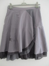 Jupe évasée FRED SABATIER en soie gris cendré-Taille 40-Impeccable