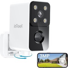 ieGeek 2K Rotation à 180° Camera Surveillance WiFi Exterieure sans Fil, Sirène