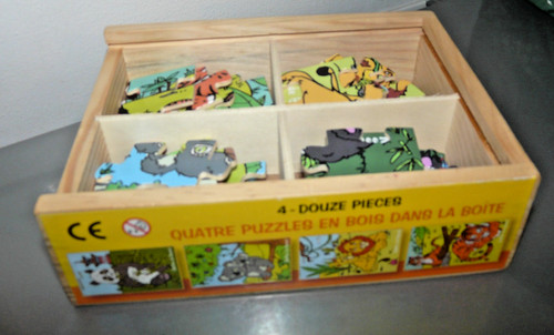 Puzzles bois pièces - puzzles, 12