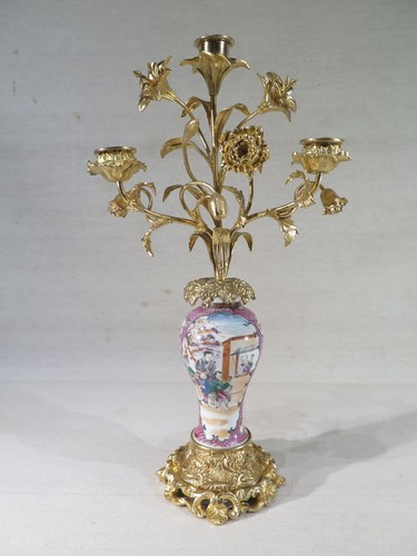 Ancien candelabre famille rose - candelabre,
