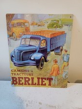 Plaque Publicitaire en Tole Tracteurs Berliet