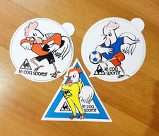 3 autocollant ancien sticker LE COQ SPORTIF années 70/ 80 rugby football vintage