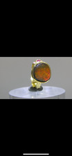 BAGUE AMMOLITE ARGENT STERLING 925 PLAQUE OR
