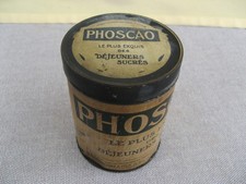 Ancienne petite boîte en tôle lithographiée PHOSCAO 250 gr. - 10 cm