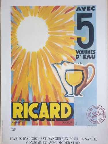Ricard volumes eau - volumes, affiche