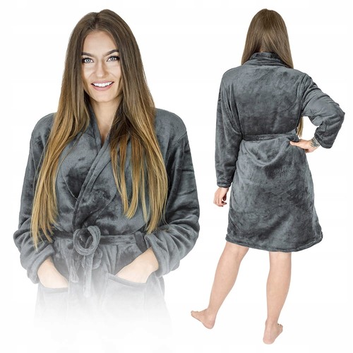 Peignoir microfibre gris - microfibre,