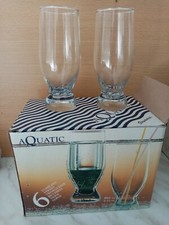 SERVICE DE 6 VERRES A PASTIS OU JUS  DE FRUITS AQUATIC HAUT 15 cm neufs