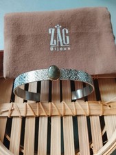 Bracelet jonc acier argenté