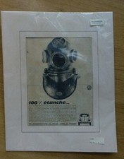 ANCIEN  PAGE JOURNAL 1962  PUB CASQUE SCAPHANDRE PIEL  DIVING HELMET ,PALOMBARO 