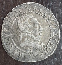 FRANCE - HENRI III 1574-1589 DEMI FRANC AU COL PLAT 1587 B ROUEN