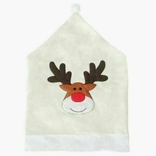 Housses de chaise de Noël housse de chaise chapeau en forme d'orignal housse de chaise