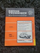 REVUE TECHNIQUE MECANIQUE RTA OPEL KADETT C GARAGE ATELIER 