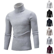 Pull À Col Roulé Pour Hommes Manches Longues Tricot Chaud Chemise À Bascule /