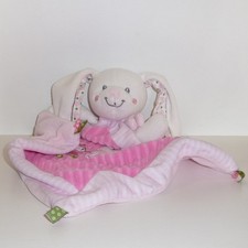 Doudou Lapin Mots d'enfants - Rose blanc