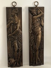 PAIRE BAS RELIEF BRONZE Les