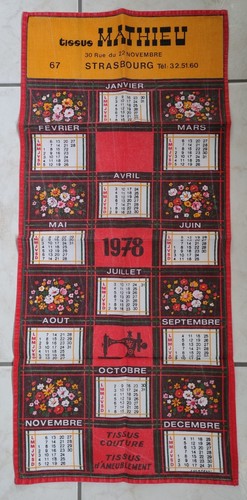 Torchon calendrier tissus - torchon,