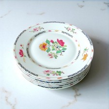 Limoges. Raynaud. 6 assiettes à entremets en porcelaine Formose Chine 18e Siècle
