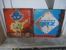 LOTS PLAQUES PUB GAZ RELAIS ANCIEN 