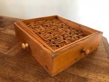 JEU DE TABLE VINTAGE EN BOIS  " LABYRINTHE A BILLE "