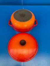 NOMAR IDEM Le Creuset FRANCE Cocotte EN Fonte RONDE Vintage MODELE Orange N°23