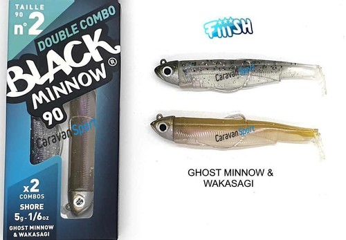 Fiiish black minnow - black, double