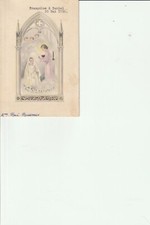 Z142 Ancien carte MENU  décor de Communion  FRANCOISE & DANIEL 20 Mai 1956