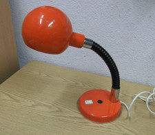 70er Lampe de Bureau Table Orange Col de Cygne Lampe 70s Vintage