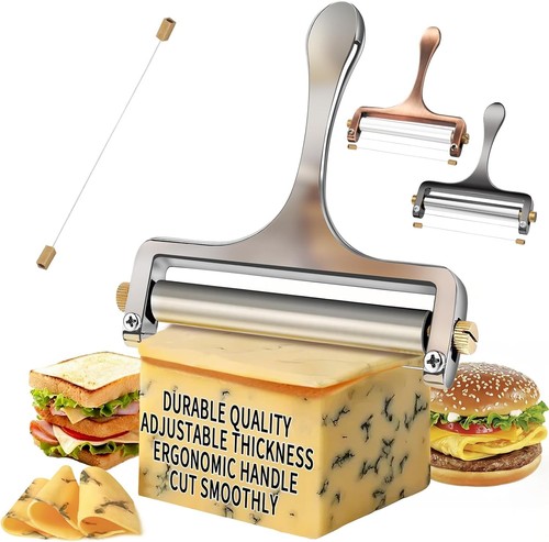 Wire cheese slicer stainless - cheese,