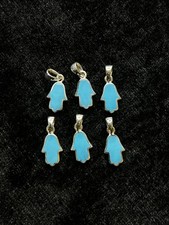 Lot 6 pendentifs Hamsa Argent