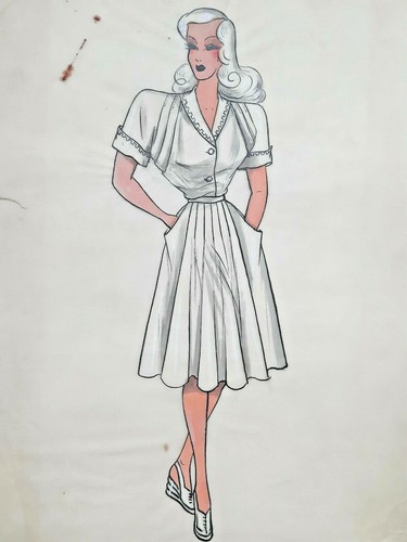Femme robe dessin original - robe,