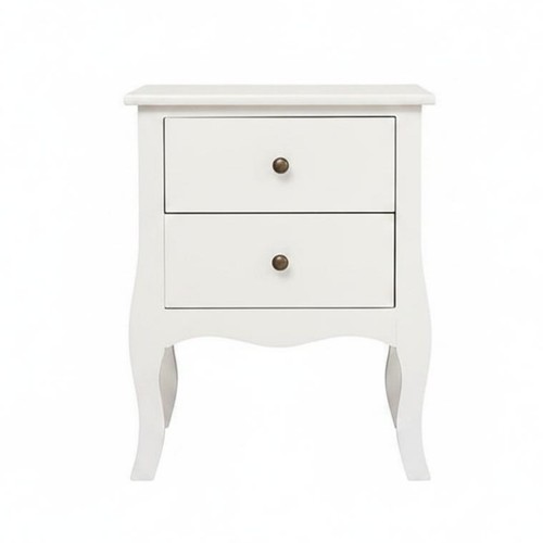 Table chevet blanche poignées - chevet,
