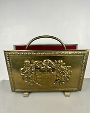 Vintage Porte Revue en Laiton Doré.décor Médiéval.blason