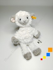 Peluche/Doudou Lita Agneau/Mouton Blanc Beige/Gris Oreilles Roses 22cm - Steiff