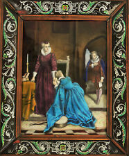 Paul SOYER Limoges Plaque Emaux sur Cuivre  XIXème Marie Stuart Devant la Mort