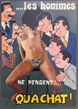 CARTE POSTALE FEMME :  ... les hommes NE PENSENT !...(46)