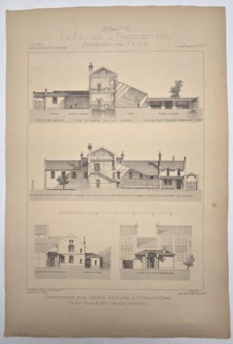 Planche gravée 1880 groupe - 1880,