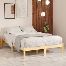 Bois de Pin Massif Cadre de Lit Blanc 120x200 cm Adulte Double Chambre vidaXL