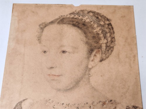 Gravure portrait la reine - portrait,