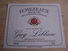étiquette vin Echezeaux grand