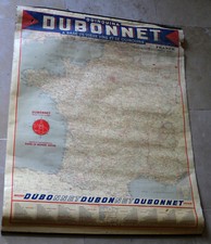 ***** Grande carte routière DUBONNET affiche de bistrot années 60 GRA23DUB001