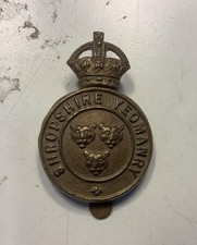SHROPSHIRE YEOMANRY (DRAGOONS) CAP BADGE GB WW1 ORIGINAL WW1