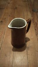 Ancien Pichet numéroté carafe vin cidre en céramique marron broc pot à lait